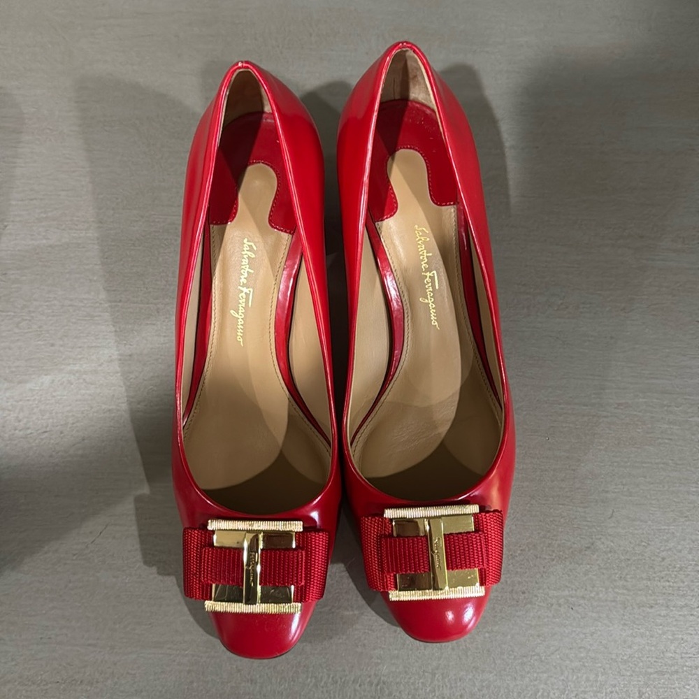 Red Ferragamo shoes